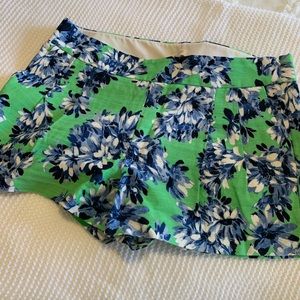 J. Crew floral print green shorts